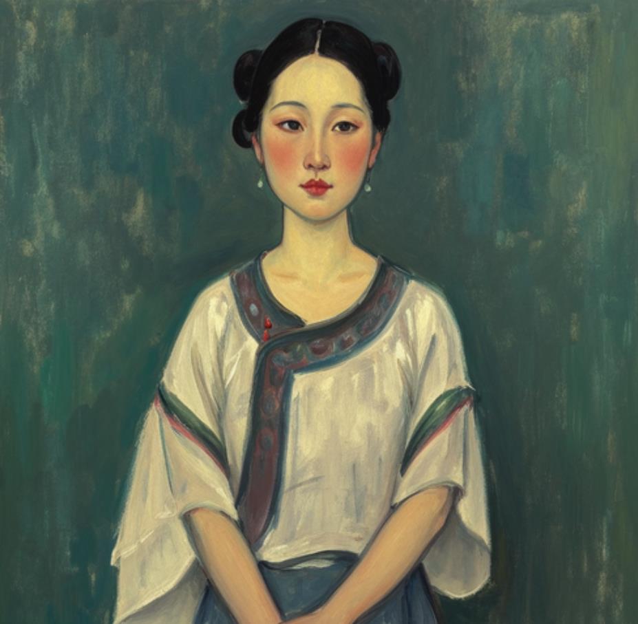 站立女子油画艺术，油画欣赏：充满艺术感